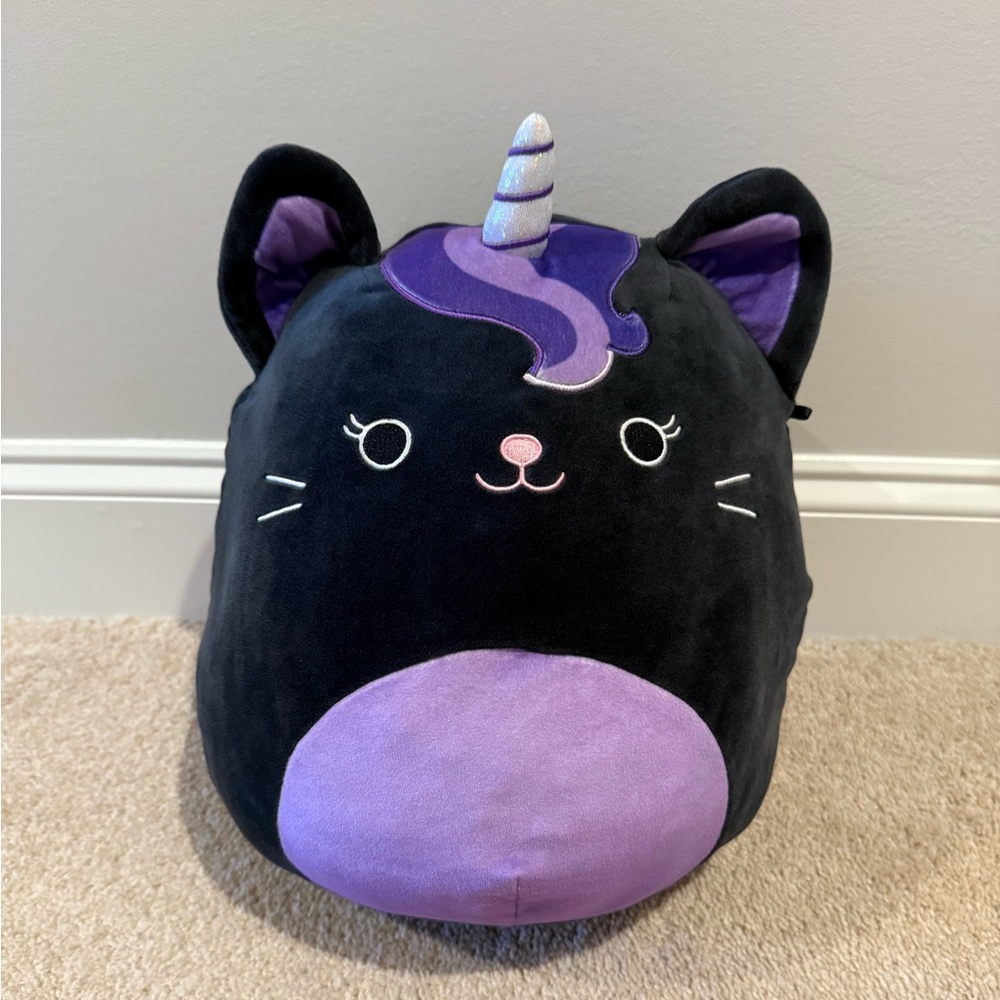Squishmallows Nixy Black and Purple Caticorn